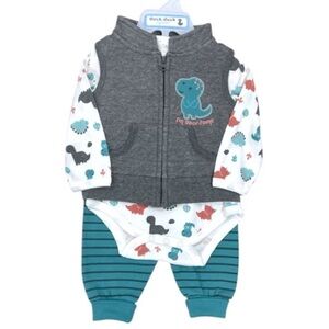 Duck Duck Baby Dinosaur 3pcs Outfit Set 🆕